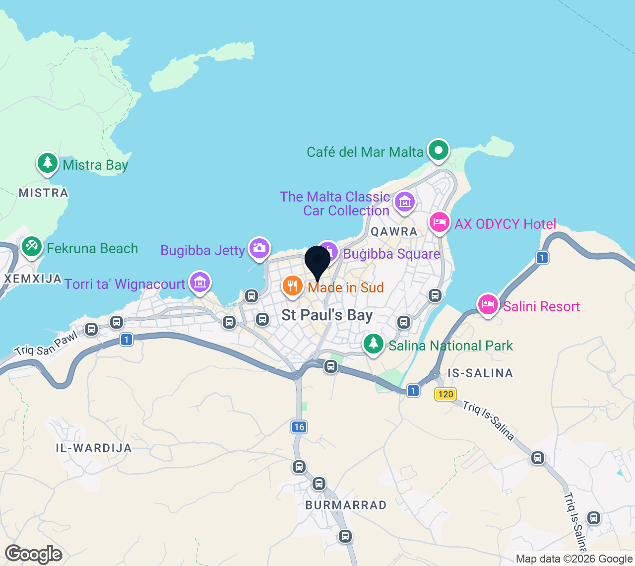 Mapa de Bugibba
