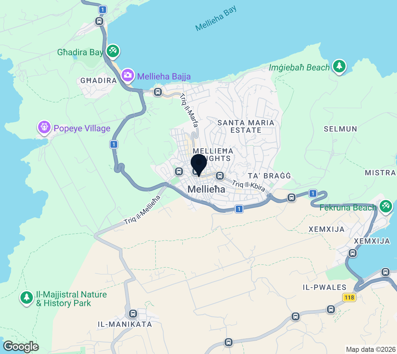 Mappa di Mellieha