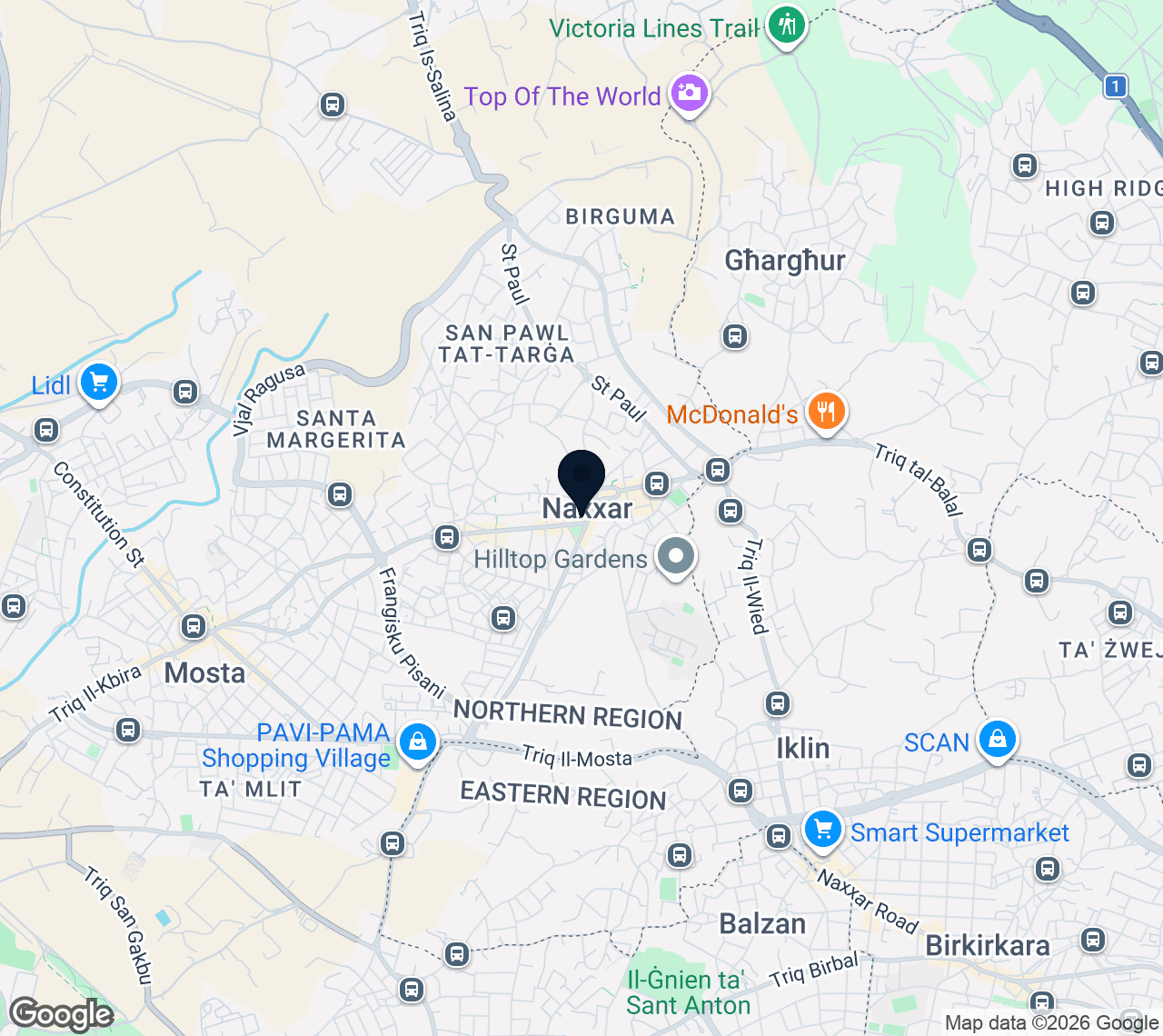 Mappa di Naxxar