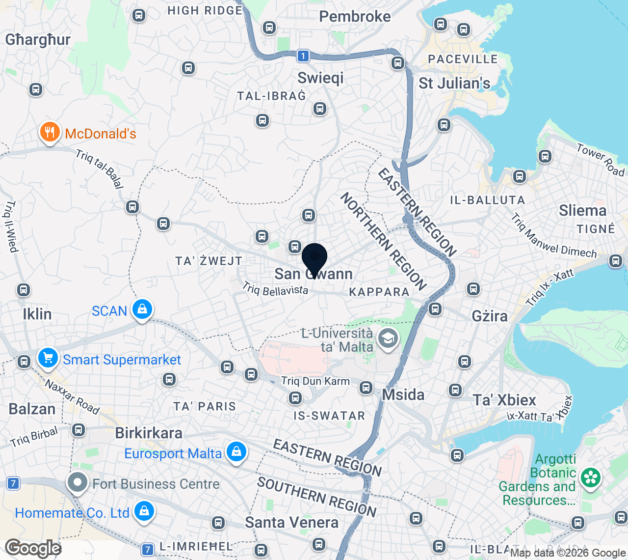 Mappa di San Gwann