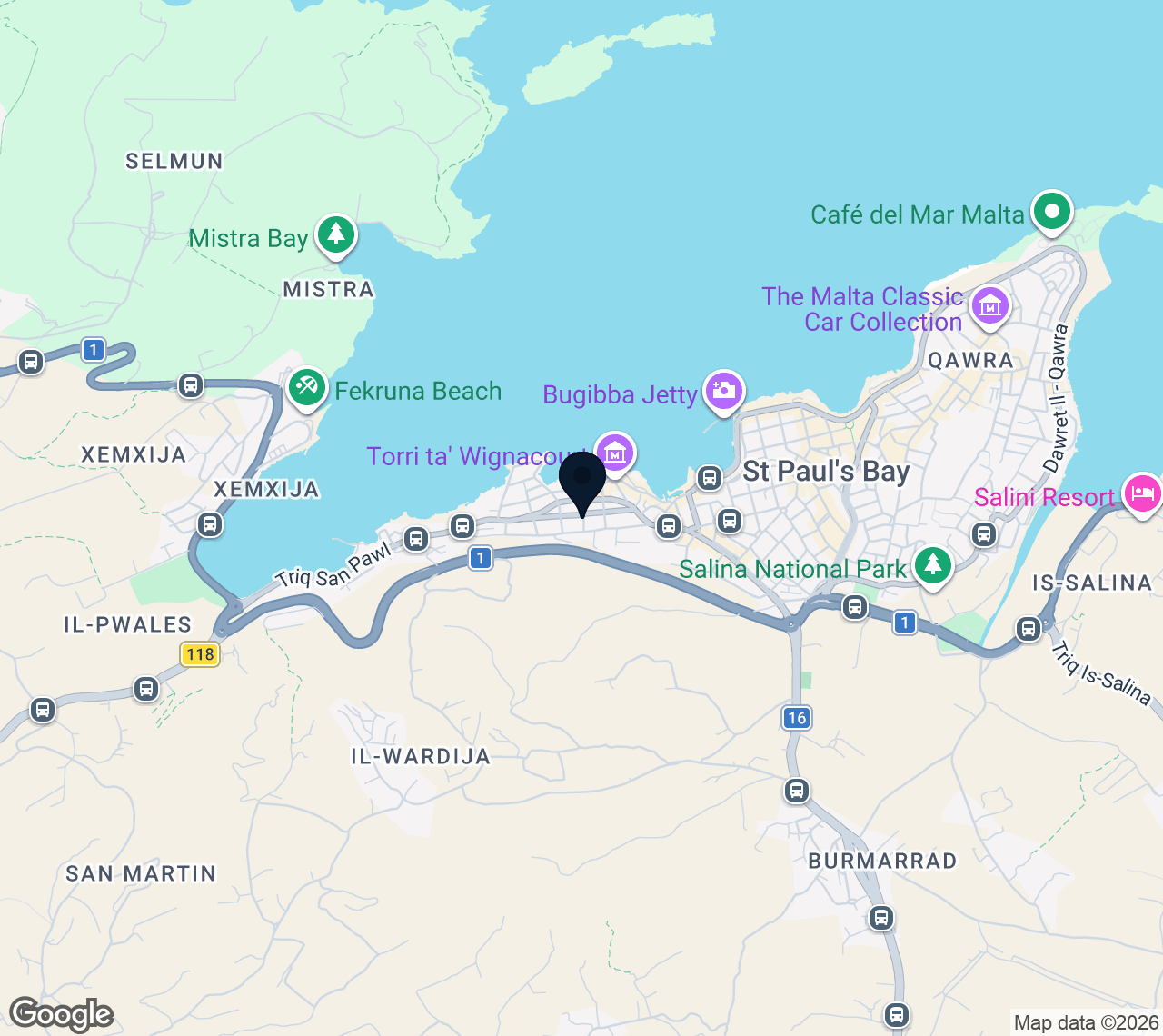 Mappa di St Paul's Bay