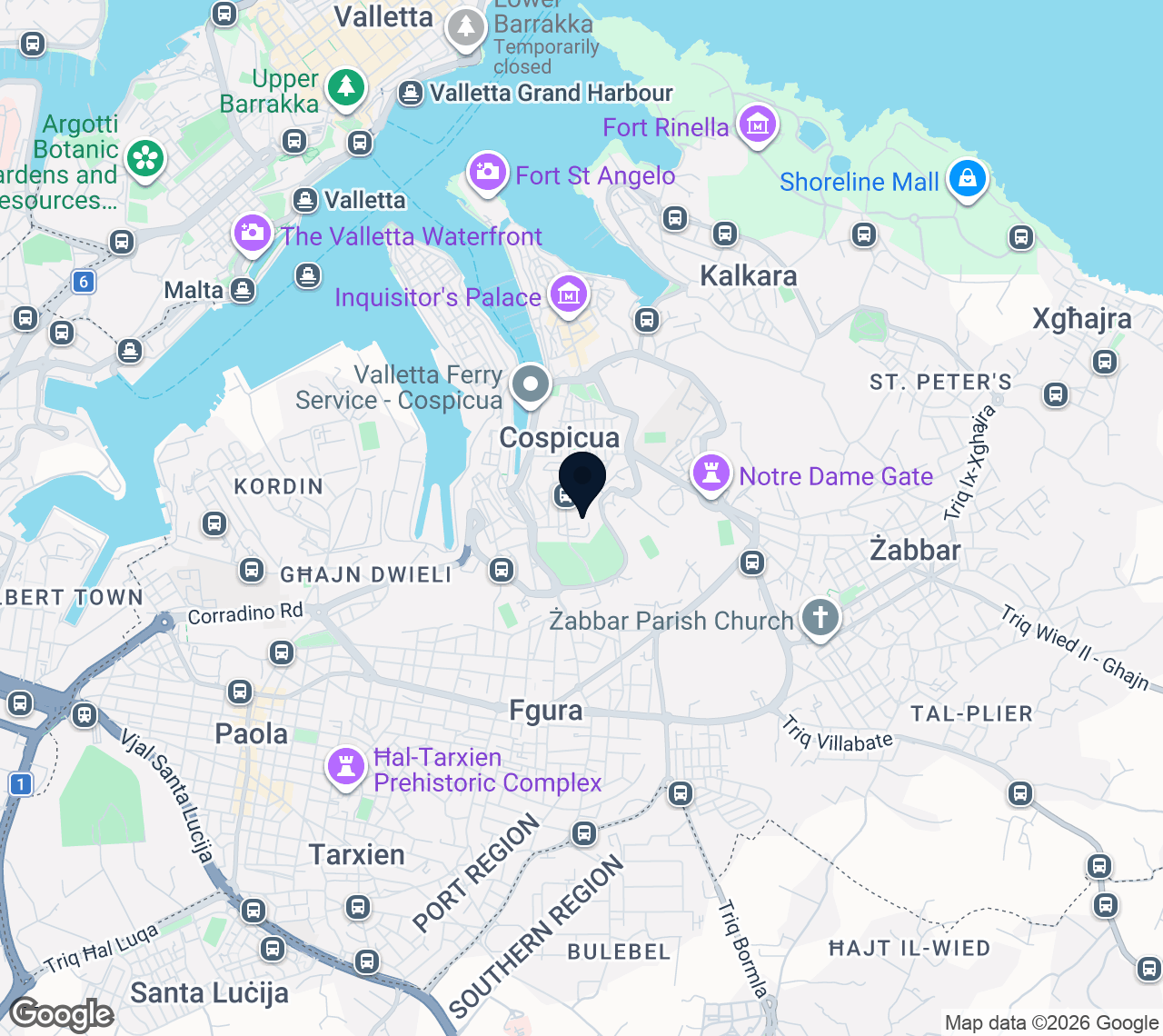 Map of Cospicua