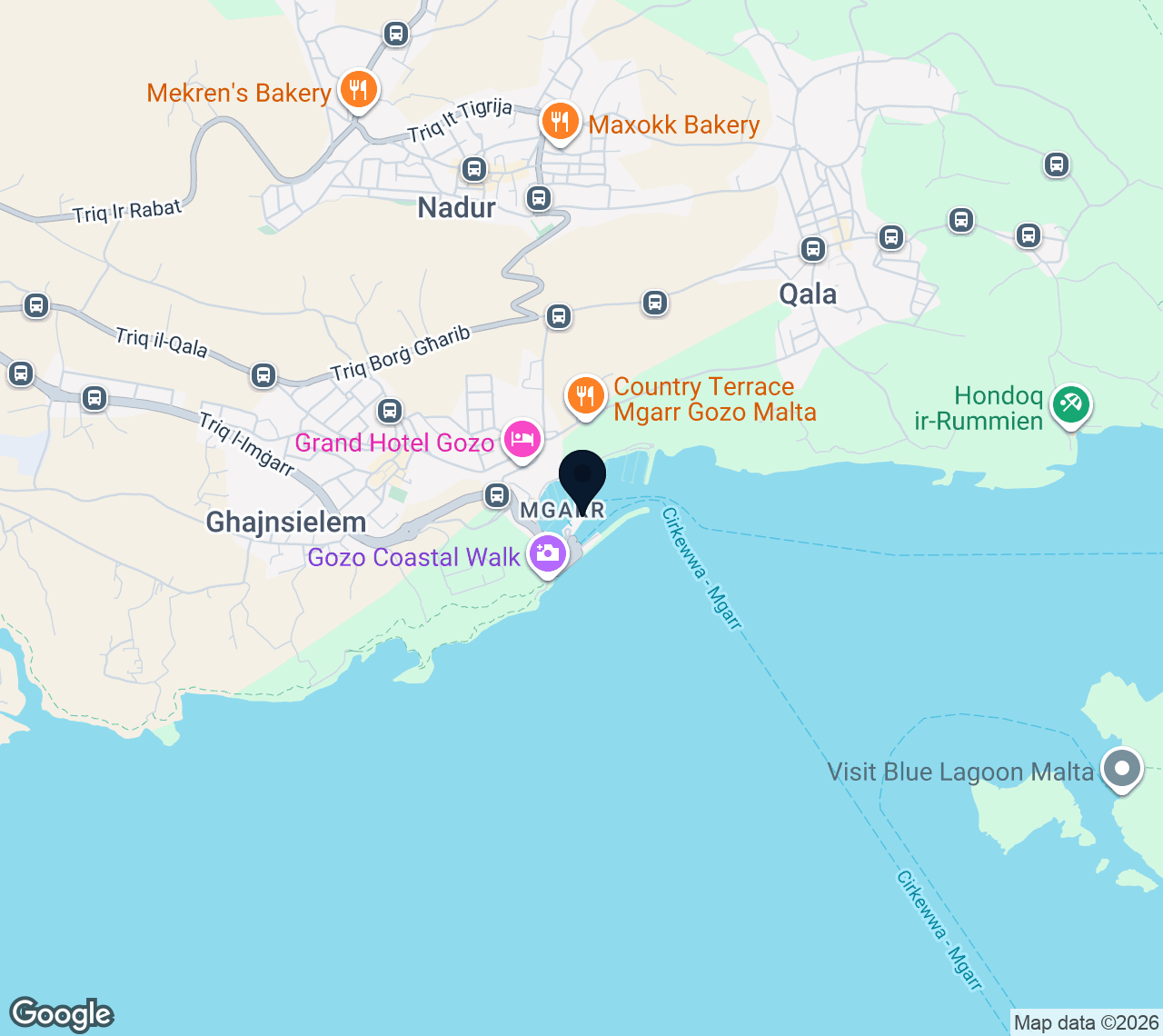 Map of Mgarr Gozo