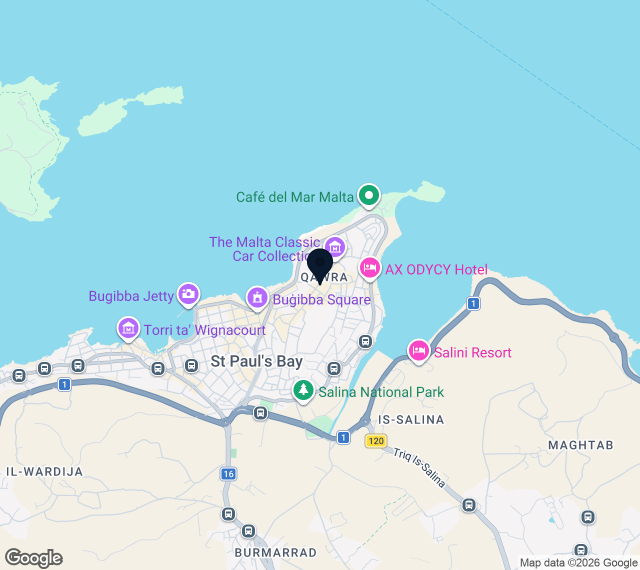 Map of Qawra