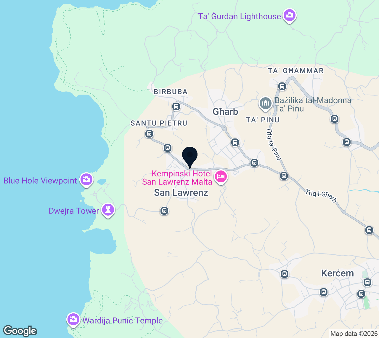 Map of San Lawrenz