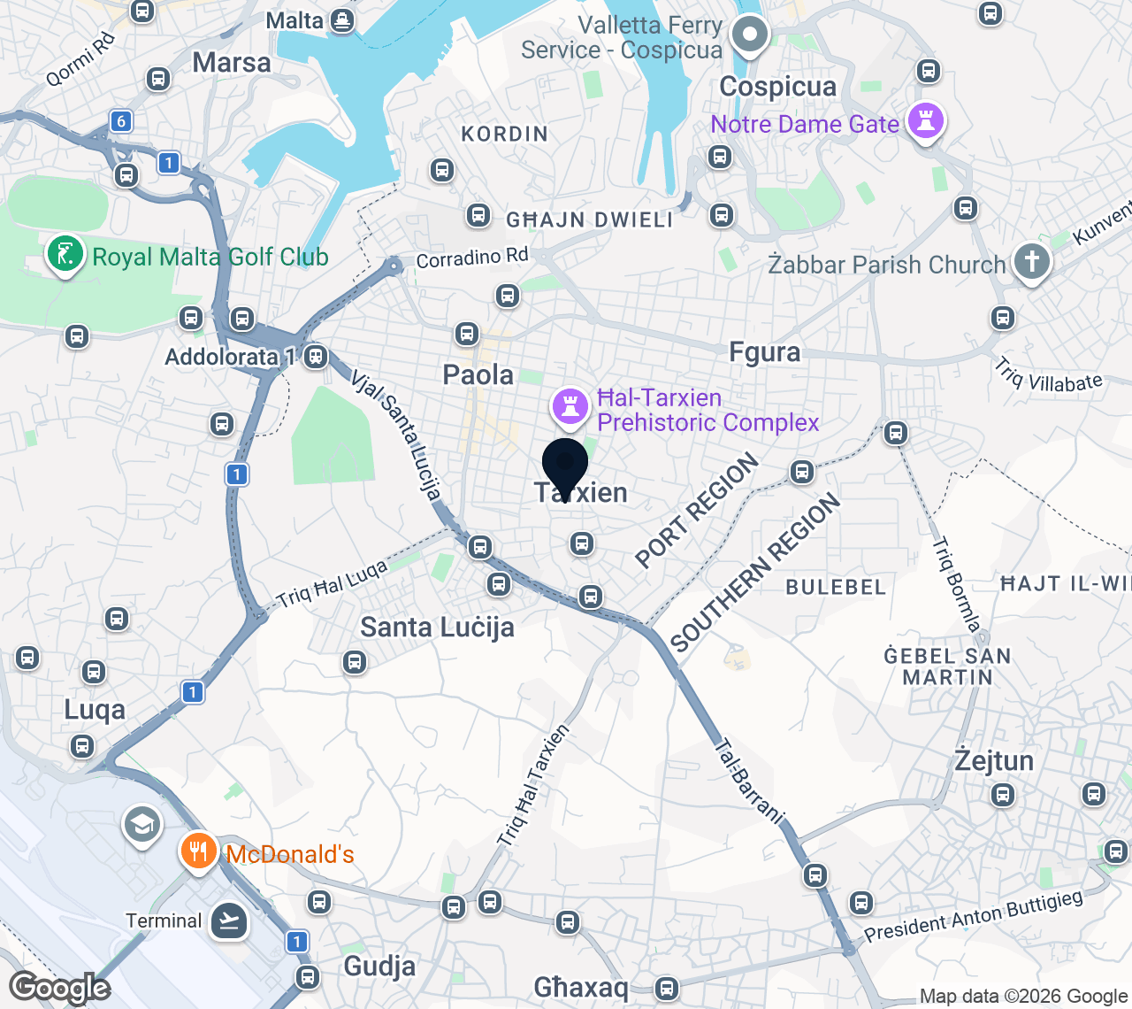 Map of Tarxien