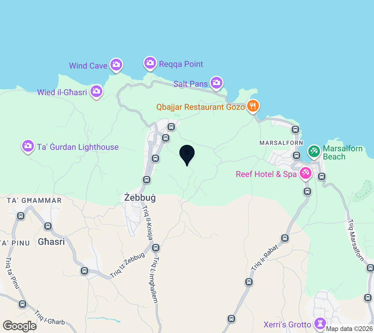 Map of Zebbug Gozo